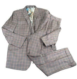 Statement Italy Super 150's Men's 2 PC Striped Pattern Gray Suit Size 42L x 36L